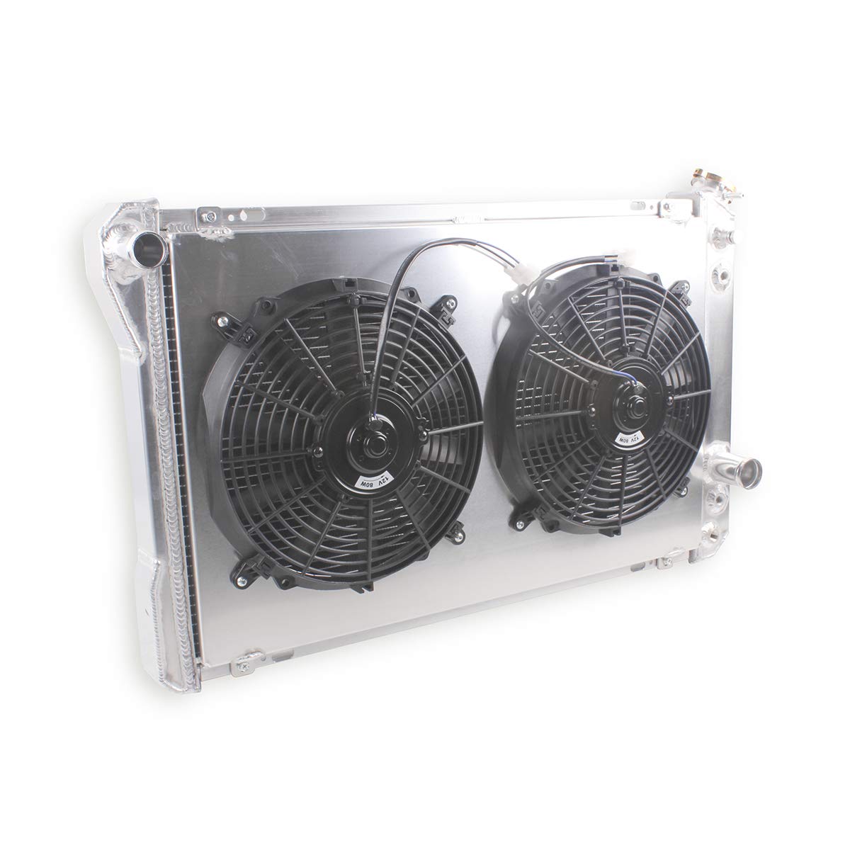 OHOB-COOL 3 Row Aluminum Radiator with Shroud Fan for 1982-1992 Chevy Camaro, Pontiac Firebird, GMC P2500/P3500 - Compatible with V6 & V8 Engines - Perfect for Engine Cooling & Performance Upgrades