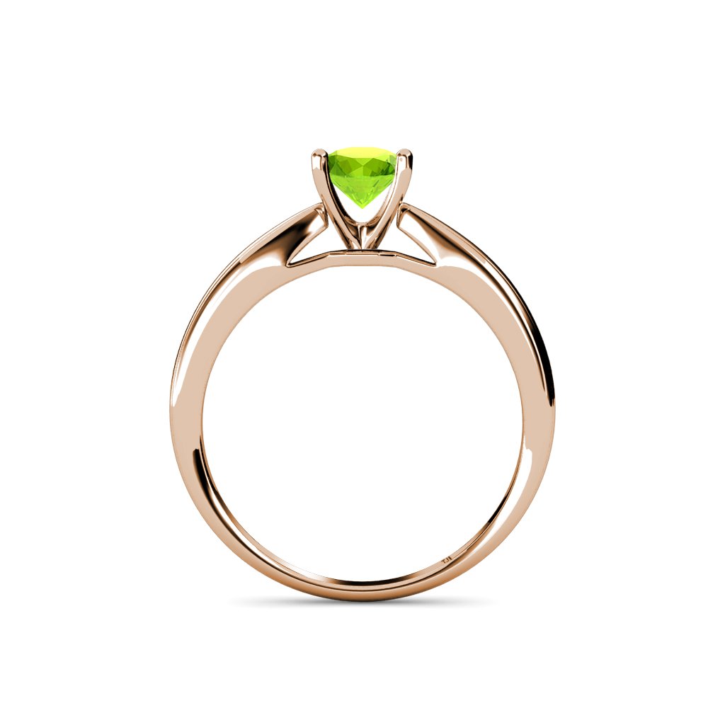 1.10ct Peridot Solitaire Ring in 14K Rose Gold - Elegant Birthstone Jewelry for Women, Perfect for Engagement, Anniversary & Everyday Wear