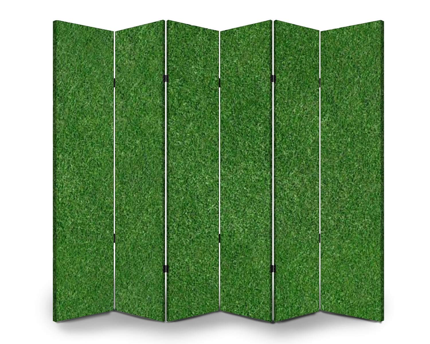 APED DECOR 6-Panel Wooden Room Divider - Grass Field & Golf Course Print Folding Privacy Screen, Dual-Sided Canvas Partition for Indoor Spaces | Perfect for Home Office, Bedroom Separation & Decorative Wall Display