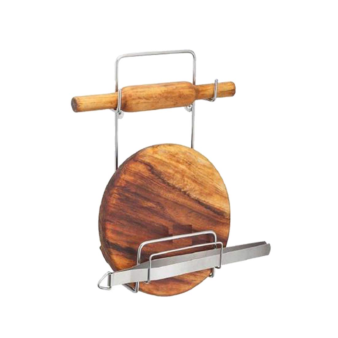 Premium Stainless Steel Chakla Belan Stand - Durable Rolling Pin & Board Holder for Indian Cooking, Baking - Perfect for Kitchens & Home Bakeries