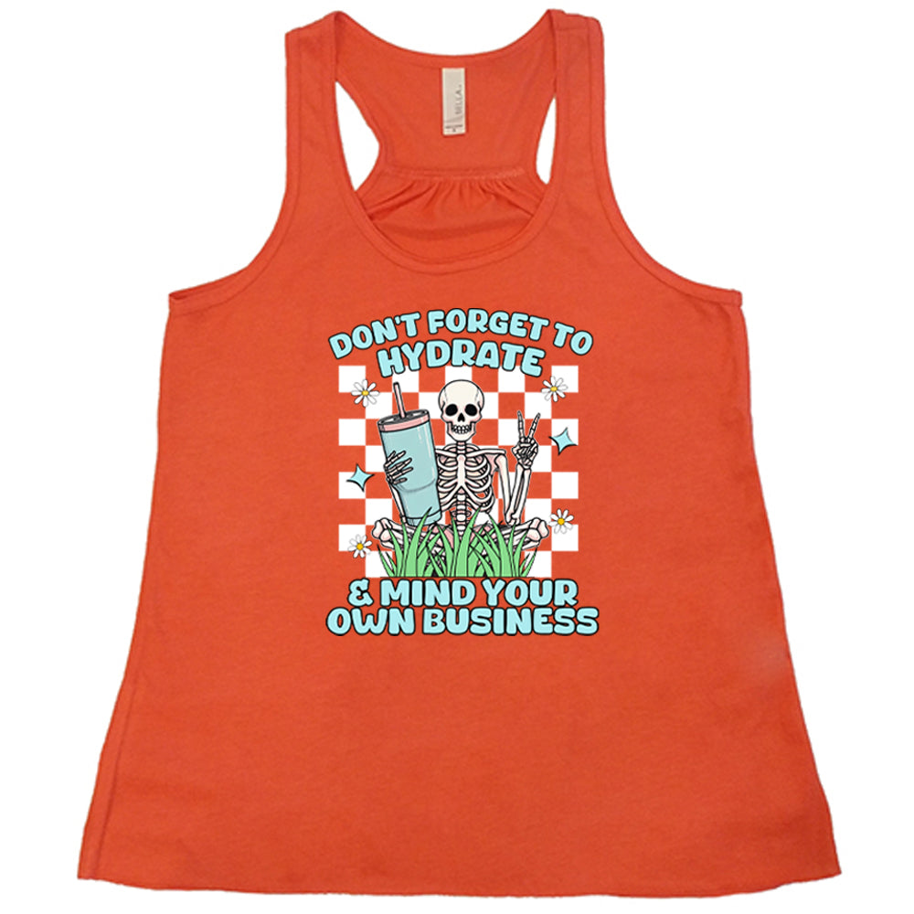 Stay Hydrated & Mind Your Own Business Funny T-Shirt - Comfortable Cotton Tee for Women & Men - Perfect for Gym, Workout, Office & Casual Wear