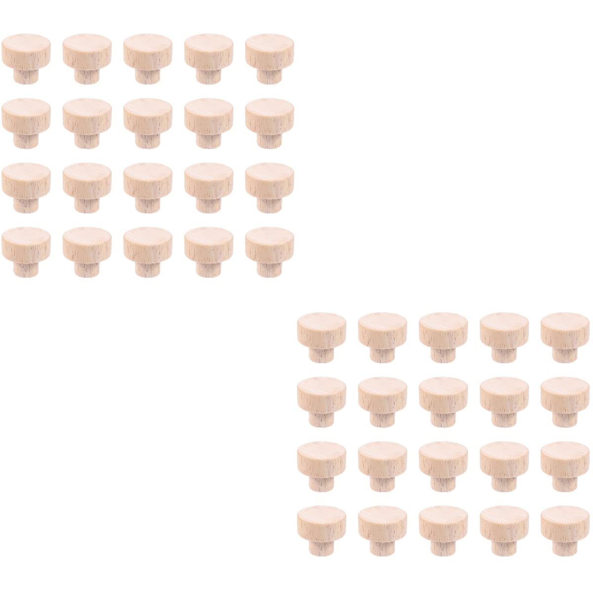 40Pcs Unfinished Wooden Drawer Knobs - Round Cabinet Pulls Handles for Dresser, Wardrobe, Jewelry Box & Furniture DIY Projects - Perfect for Home Decor & Crafting