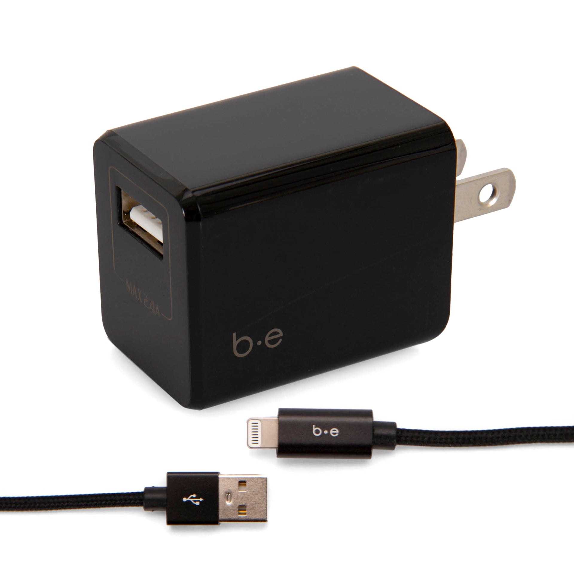 Fast Charging USB A to Lightning Cable with 2.4A Wall Charger - Compatible with iPhone 14/13/12/11/X/8 & More - Perfect for Home, Office & Travel Charging