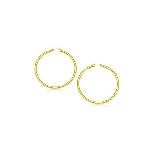 14K Yellow Gold Polished Hoop Earrings - 15mm Small Gold Hoops for Women - Perfect for Everyday Wear, Gifts & Special Occasions