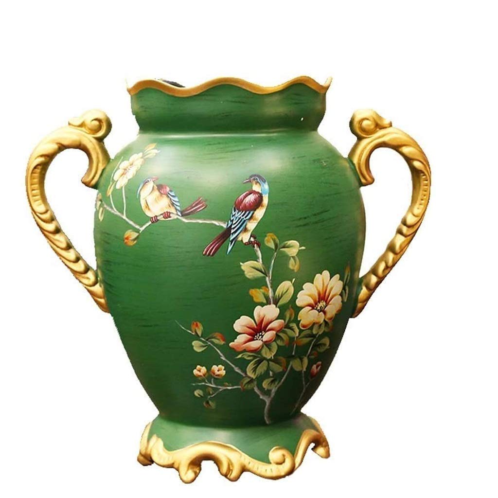 Vintage Ceramic Vase with Flower and Bird Design - Elegant Home Decor for Living Room, Coffee Table, and Office | Perfect for Centerpieces, Wedding Decor, and Housewarming Gifts