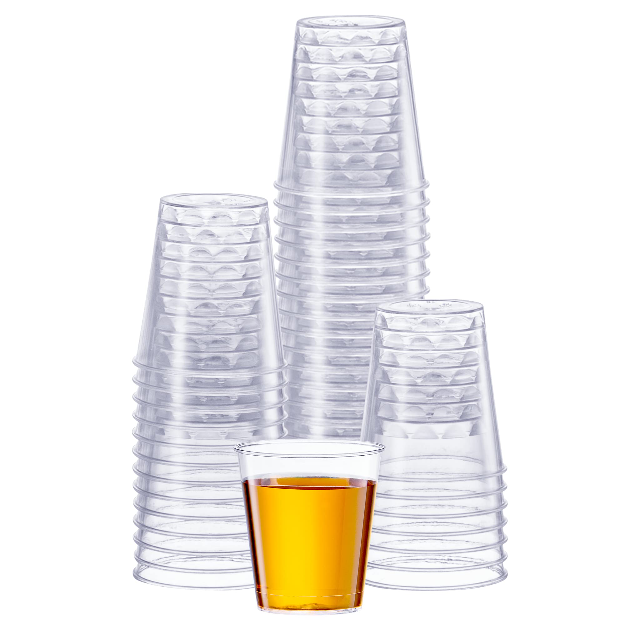 Clear Hard Plastic Shot Glasses [1 oz. - 200 Count] | Disposable Party Cups for Cocktails, Vodka, Tequila | Perfect for Bars, Weddings & Events