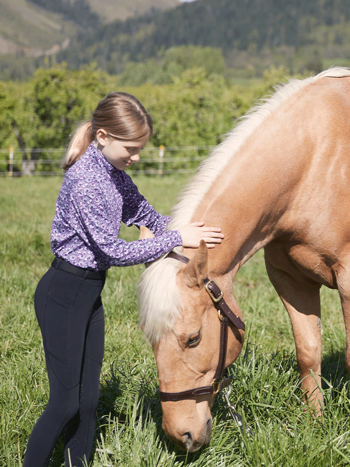 Kerrits 60524 Kids Ice Fil Performance Riding Tights - Black | Equestrian Riding Pants for Girls & Boys | Perfect for Horseback Riding Lessons & Competitions