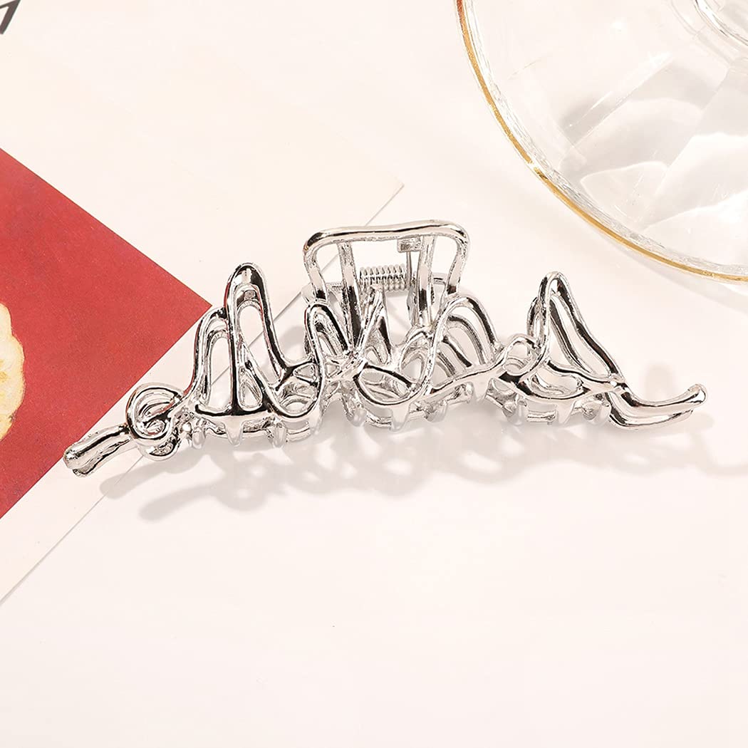 Golden & Silver Elegant Ponytail Holder Hair Clips - 2PCS Metal Hair Claw Clips for Women, Strong Hold Non-Slip Interlocking Teeth - Perfect for Salon, Hairstyling, Thick & Thin Hair, Everyday Use & Special Occasions