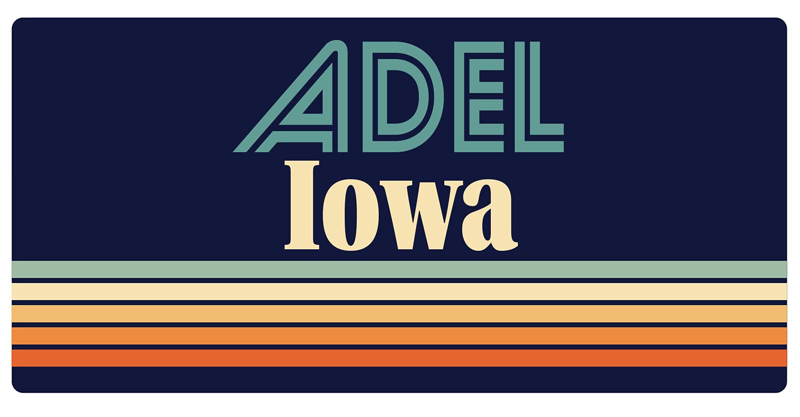 Vintage Retro Fridge Magnet 5 x 2.5 Inch - Adel Iowa Souvenir & Collectible for Refrigerator, Office, Home Decor & Gift Idea