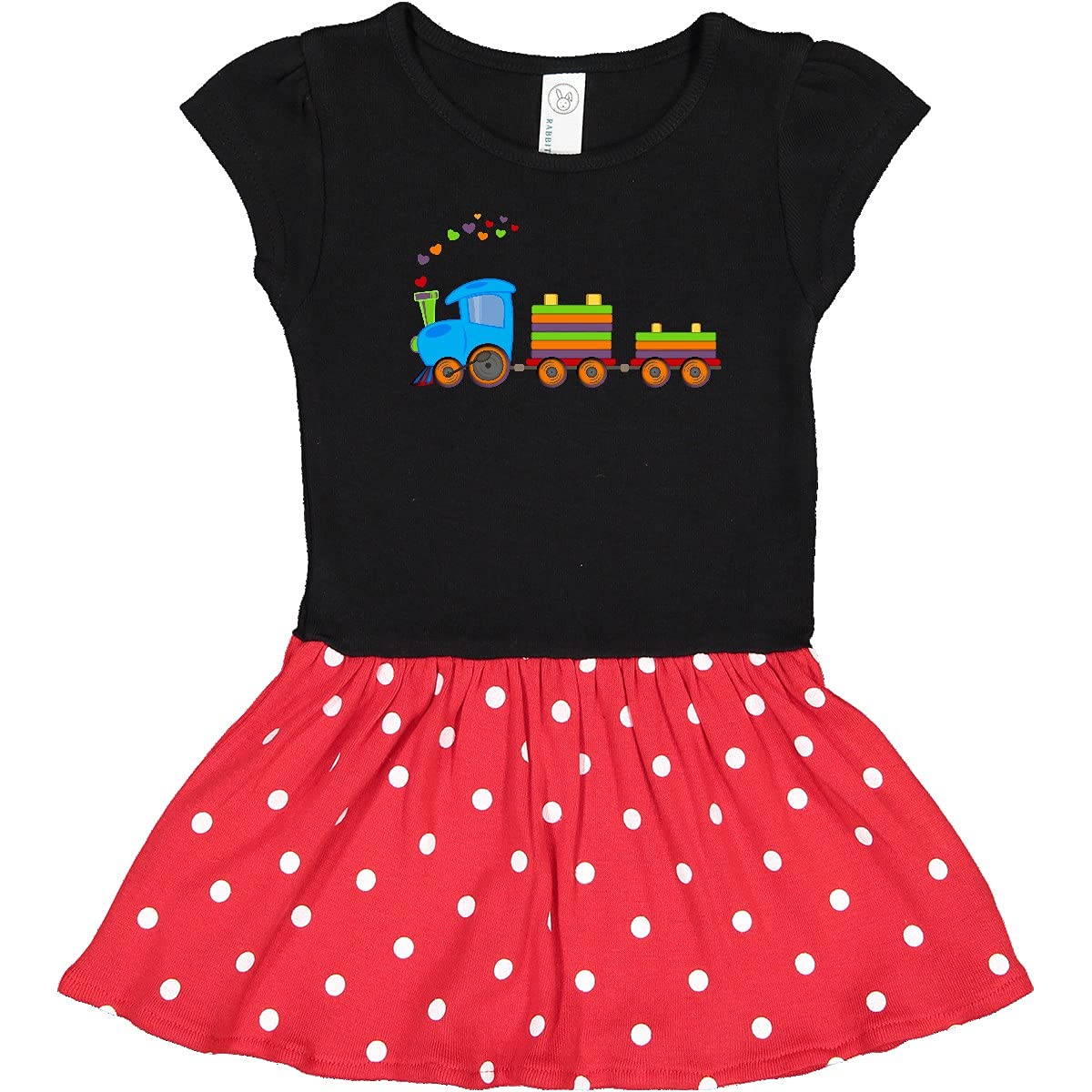 Inktastic Colorful Toy Train Baby Dress - Cute & Comfortable Outfit for Infants, Perfect for Playtime, Parties & Photo Shoots