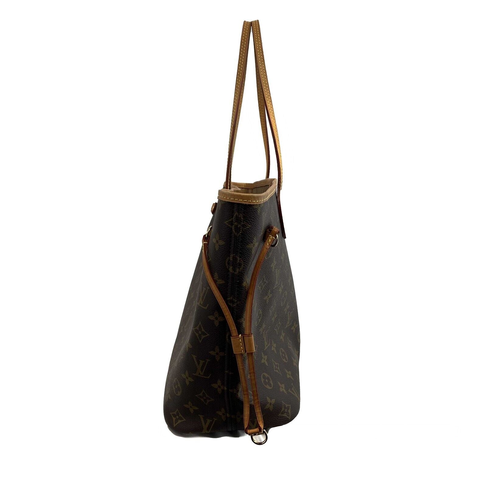 Louis Vuitton Neverfull MM Monogram Canvas Tote Bag - Brown/Tan Designer Handbag for Women, Perfect for Work, Travel & Everyday Use