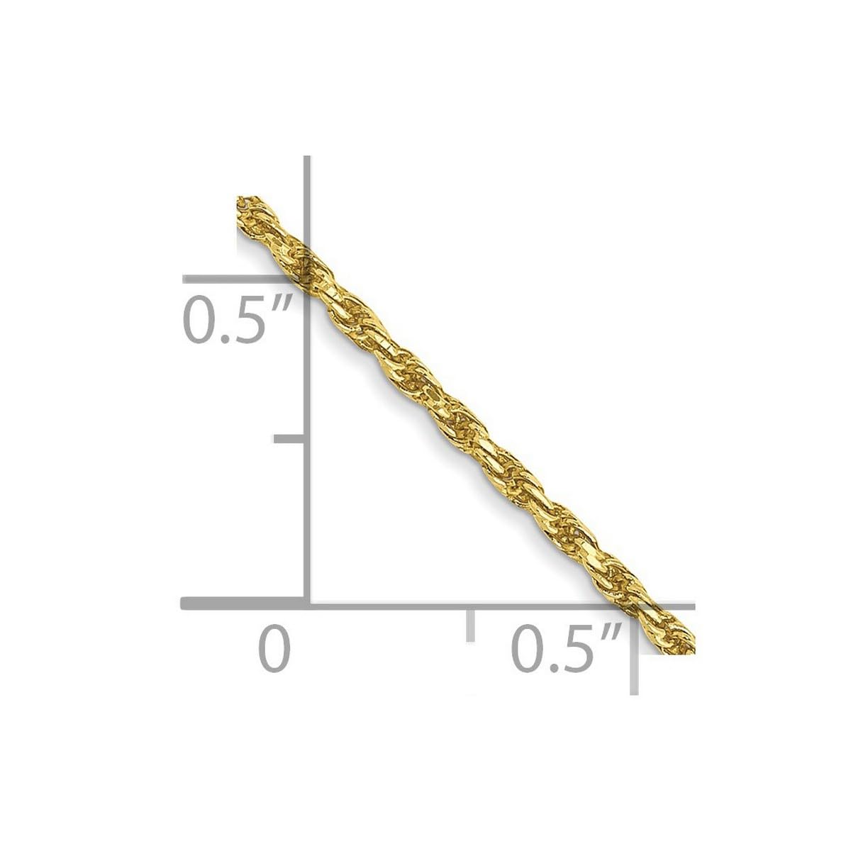 10k Yellow Gold Solid 1.5mm Sparkle Cut Rope Chain Anklet - 9 Inch Lobster Claw Bracelet for Women & Men | Elegant Ankle Jewelry for Parties, Weddings & Everyday Wear