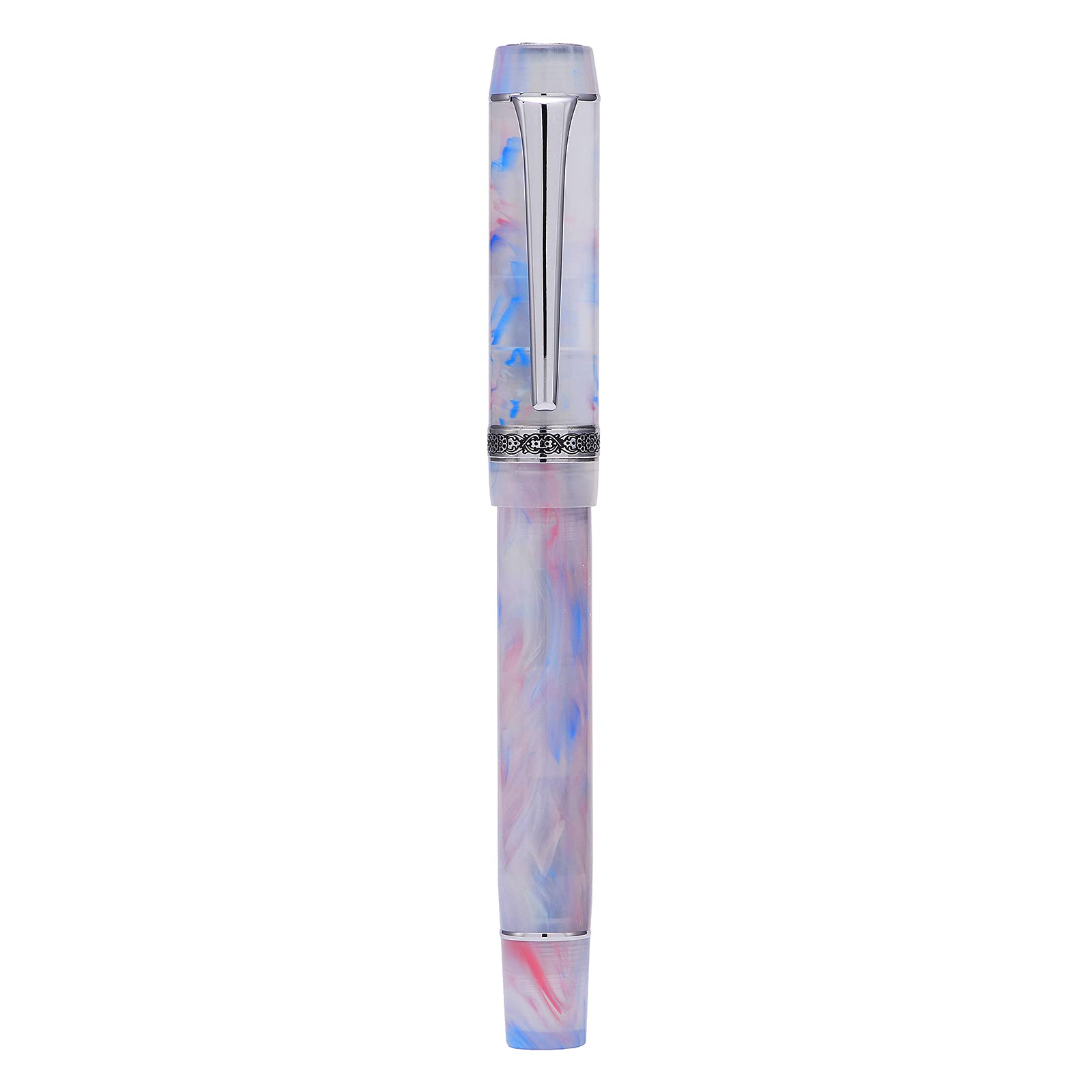 Erofa Kaigelu 316A Extra Fine Nib Fountain Pen with Ink Converter - Dream Blue Pink Marble Acrylic Writing Pen for Calligraphy, Journaling & Office Use