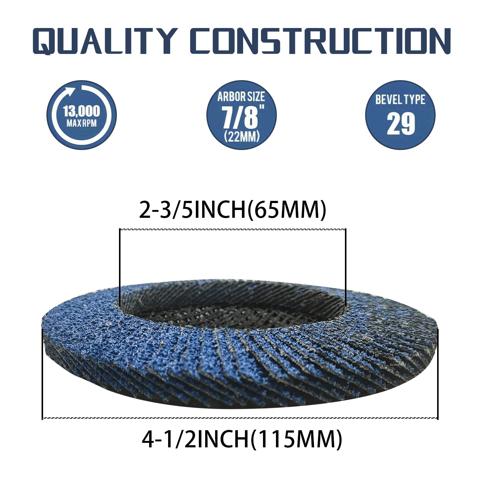 4 1/2 Inch Professional Flap Disc Set - 40 PCS Assorted Grit (40/60/80/120) for Angle Grinder - Metal & Wood Grinding & Polishing - Perfect for DIY Projects, Metal Fabrication & Surface Preparation