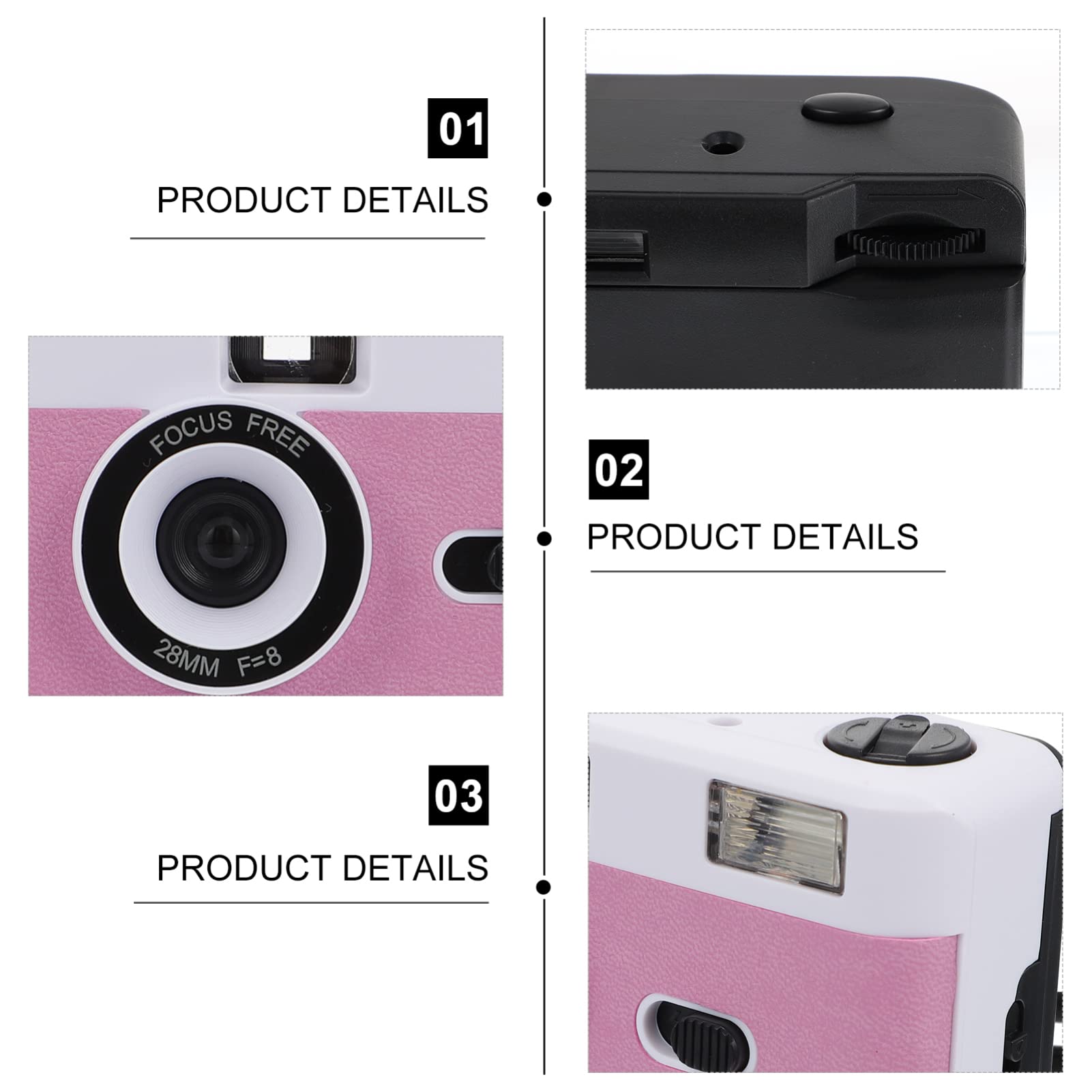 Homoyoyo 5-Pack Retro Film Cameras - Vintage Style Plastic Mini Cameras with Built-in Flash, Travel-Friendly Old Fashioned Macaron White - Perfect for Travel Photography, Party Favors & Nostalgic Gift Giving