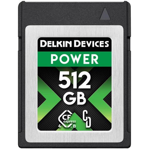 Delkin Devices 512GB CFexpress Type B Memory Card - High-Speed POWER 4.0 for Professional Cameras, 4K/8K Video Recording & Fast Data Transfer