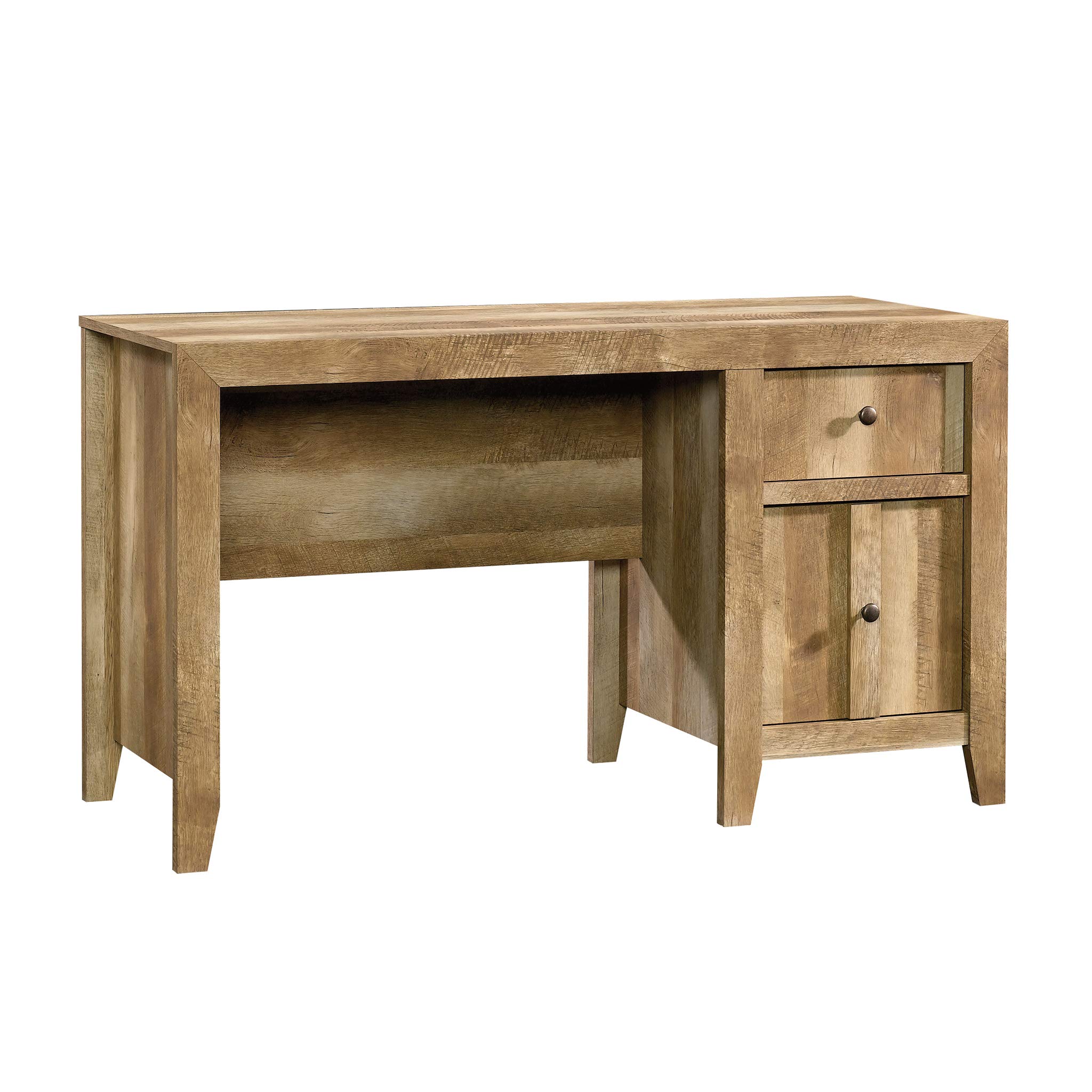 Sauder Dakota Pass 5-Shelf Bookcase with Desk - Craftsman Oak Finish - Home Office & Study Room Furniture for Books, Decor & Workspace