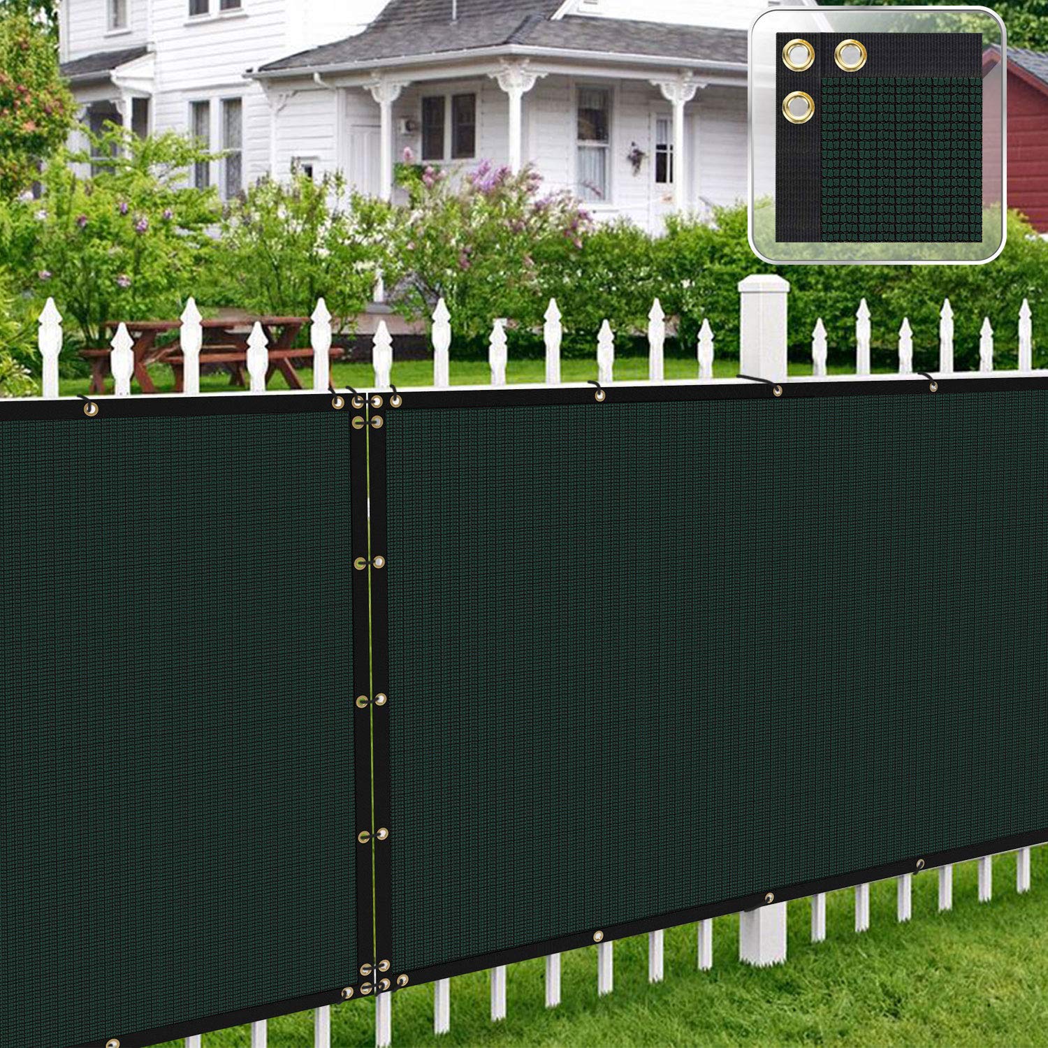 5'x157' Privacy Screen Fence for Backyard - 98% View Blockage with Reinforced Grommets | Heavy-Duty Chain Link Fence Cover | 3-Year Warranty | Green UV-Resistant Outdoor Fabric | Perfect for Patio, Garden, and Poolside Privacy Protection
