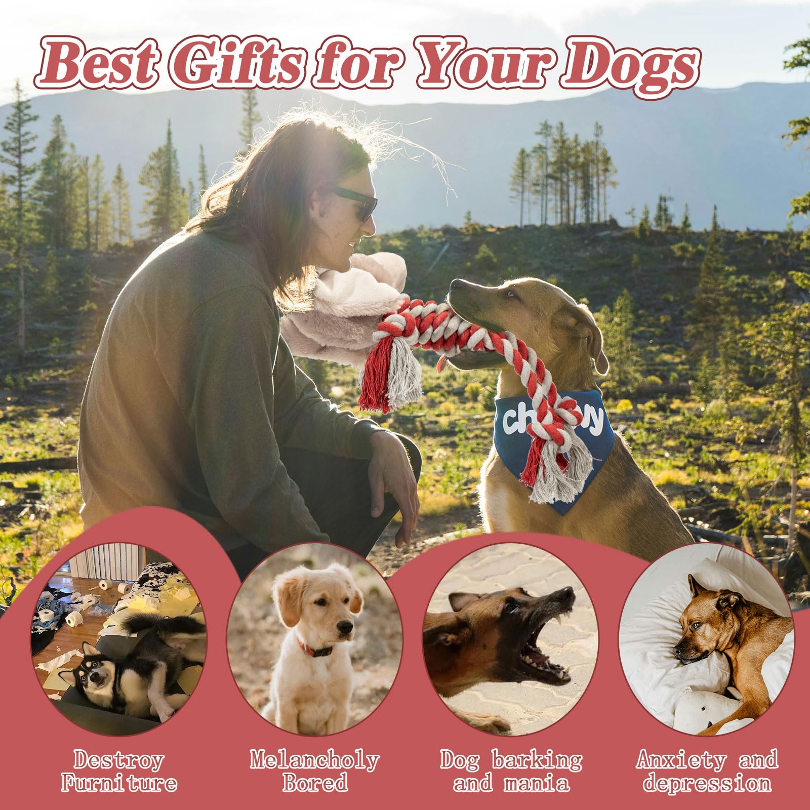 JMZDS&JL Durable Dog Toys for Puppies & Small-Medium Dogs - Elephant Plush Tug Rope Chew Toy for Teething, Training & Playtime | Indoor & Outdoor Pet Entertainment
