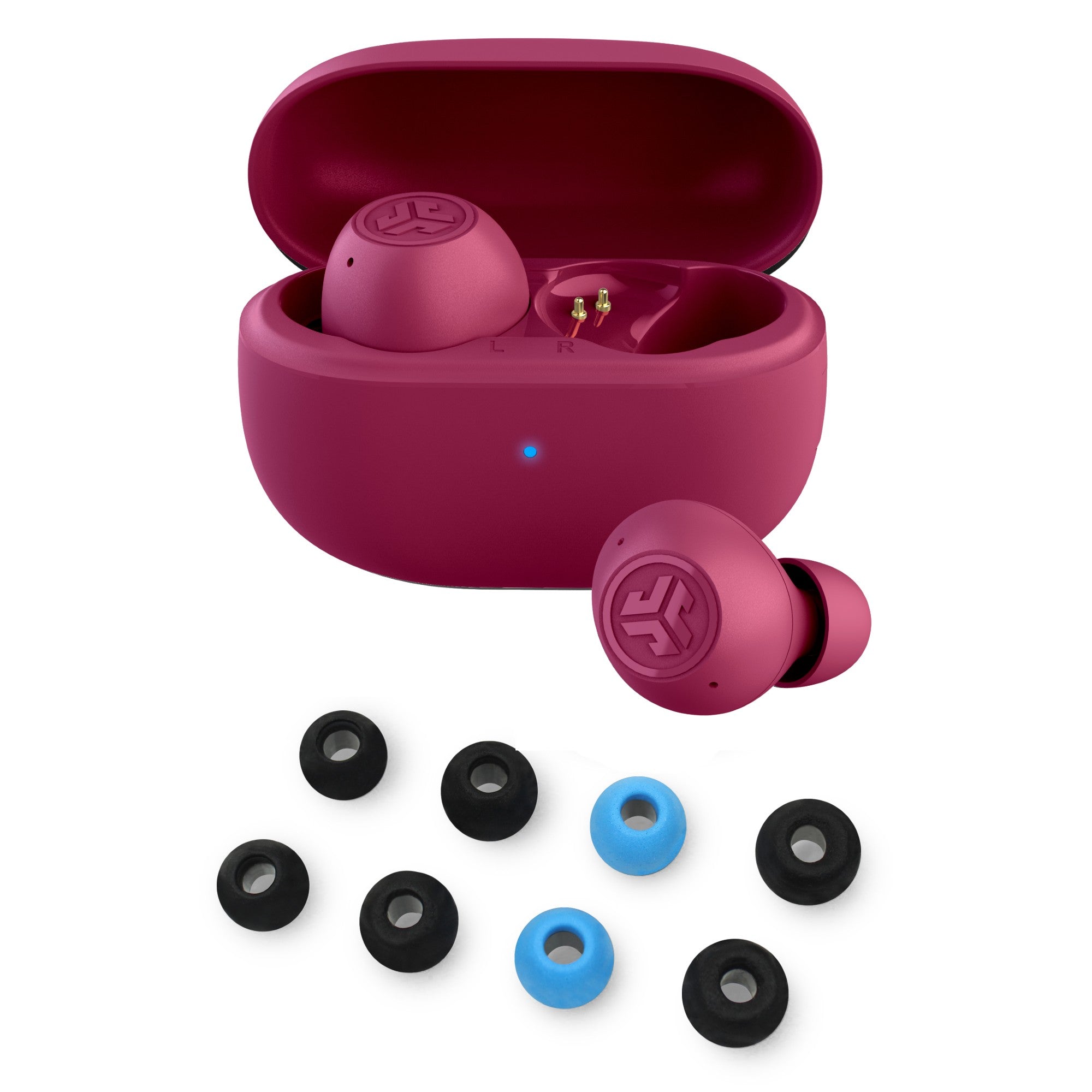 Go Pop ANC Wireless Earbuds in Fuchsia with Extra Ear Tips - Perfect for Workouts, Commuting & Travel