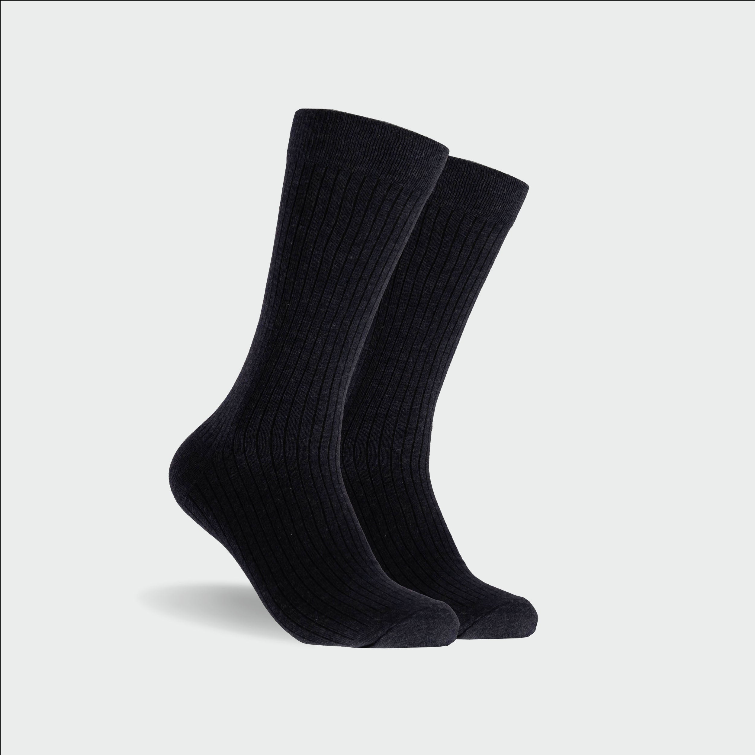 Men's Plain Cotton Crew Socks 5-Pack Navy Blue - Comfortable Everyday Socks for Work, Gym & Casual Wear