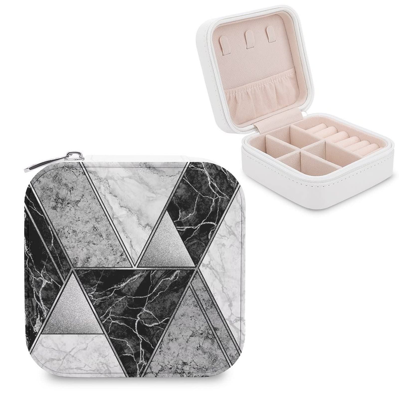Elegant PU Leather Jewelry Box for Women - Portable Travel Jewelry Organizer with Storage Compartments for Rings, Earrings, Necklaces & Bracelets - Perfect for Home, Travel & Gift Giving