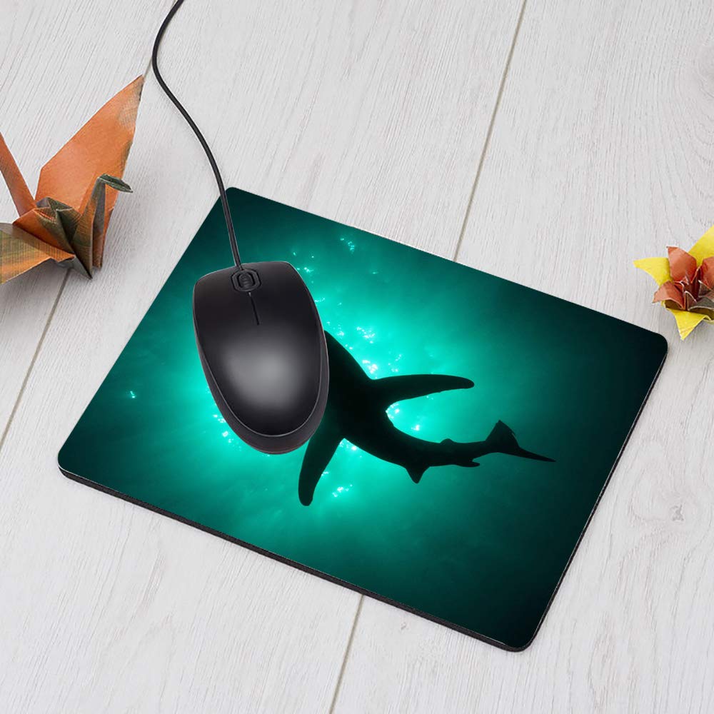 Shark Gaming Mouse Pad - Non-Slip Rubber Base, 9.5