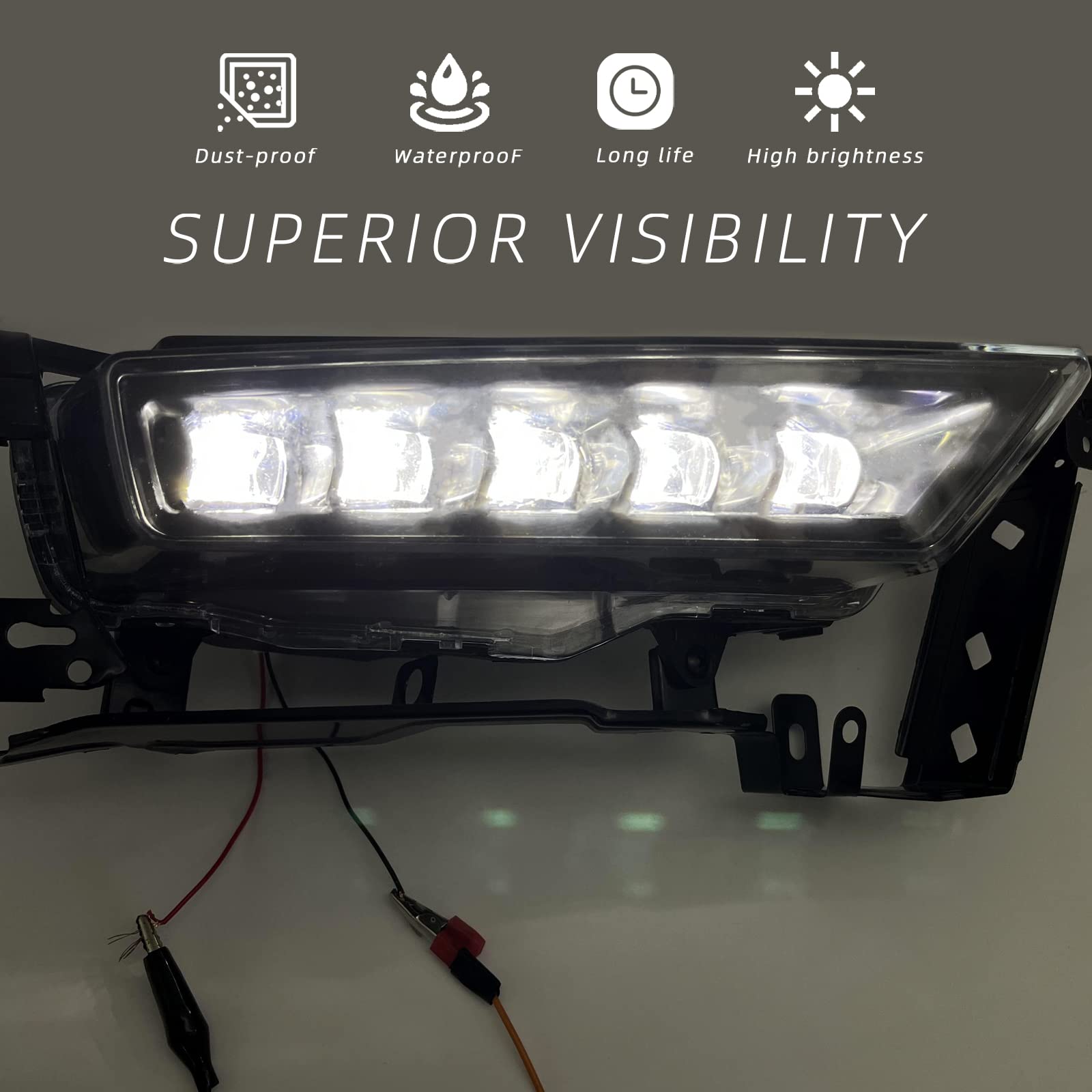 2013-2015 Honda Accord Sedan LED Fog Lights (Non-Hybrid) - Clear Lens with Switch & Wiring Harness | Perfect for Night Driving & Foggy Conditions
