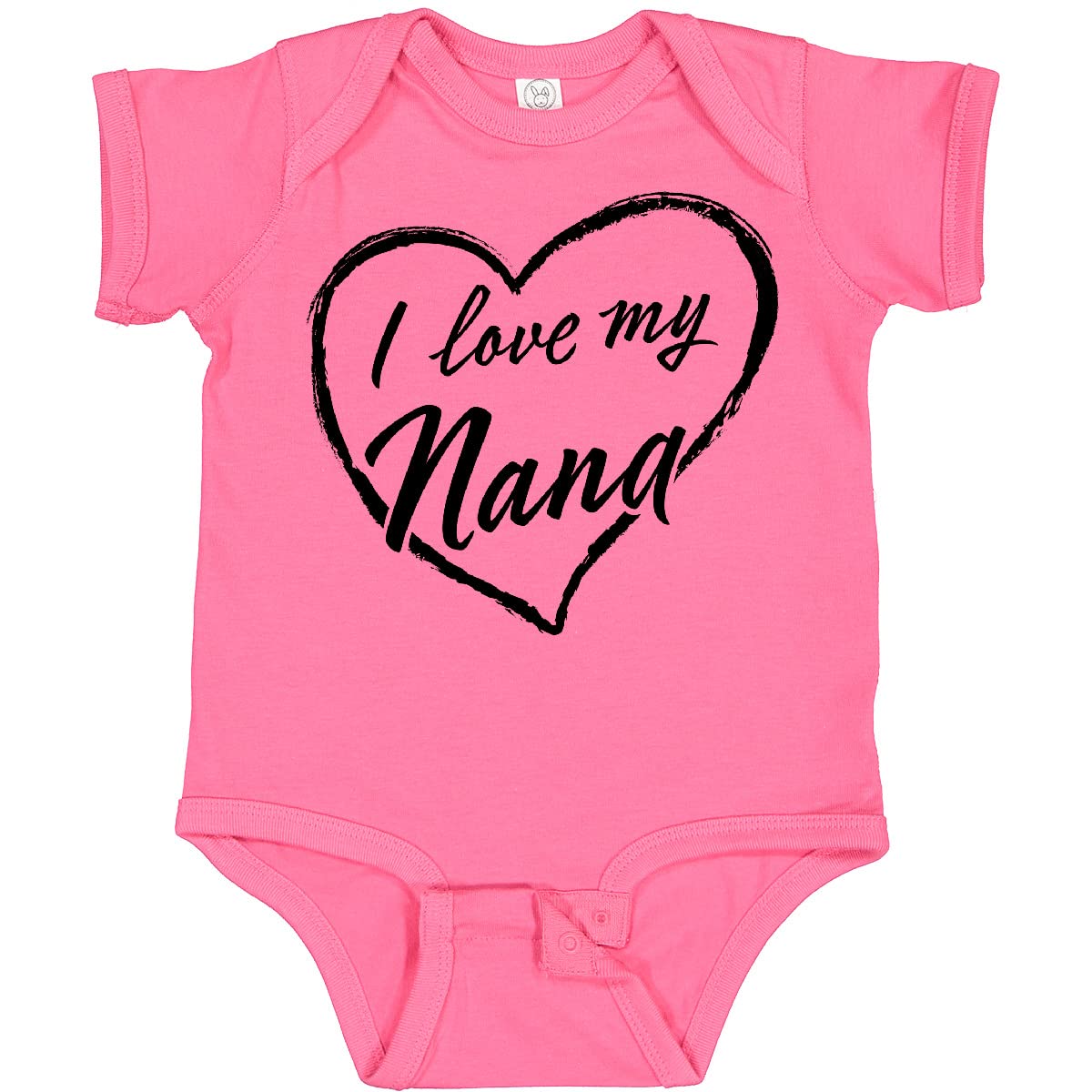 Inktastic I Love My Nana Black Chalk Heart Baby Bodysuit - Cute Infant Onesie for Grandparents Day, Family Photos & Special Occasions