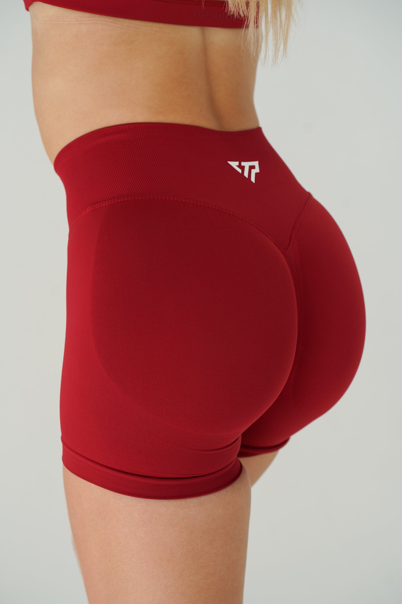 High Waist Scrunch Butt Lifting Workout Shorts for Women - Dark Red - Perfect for Gym, Running, Yoga & Lounge Wear