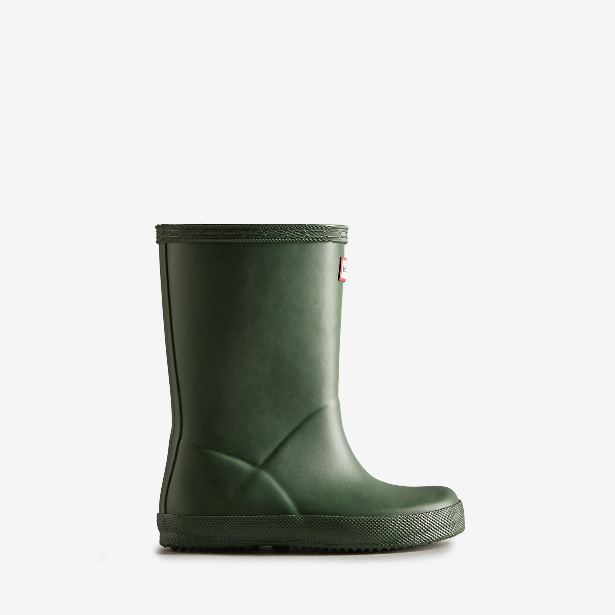 Hunter Original Kids First Classic Rain Boots - Green Waterproof Rubber Boots for Boys & Girls - Perfect for Puddles, Mud, and Outdoor Play