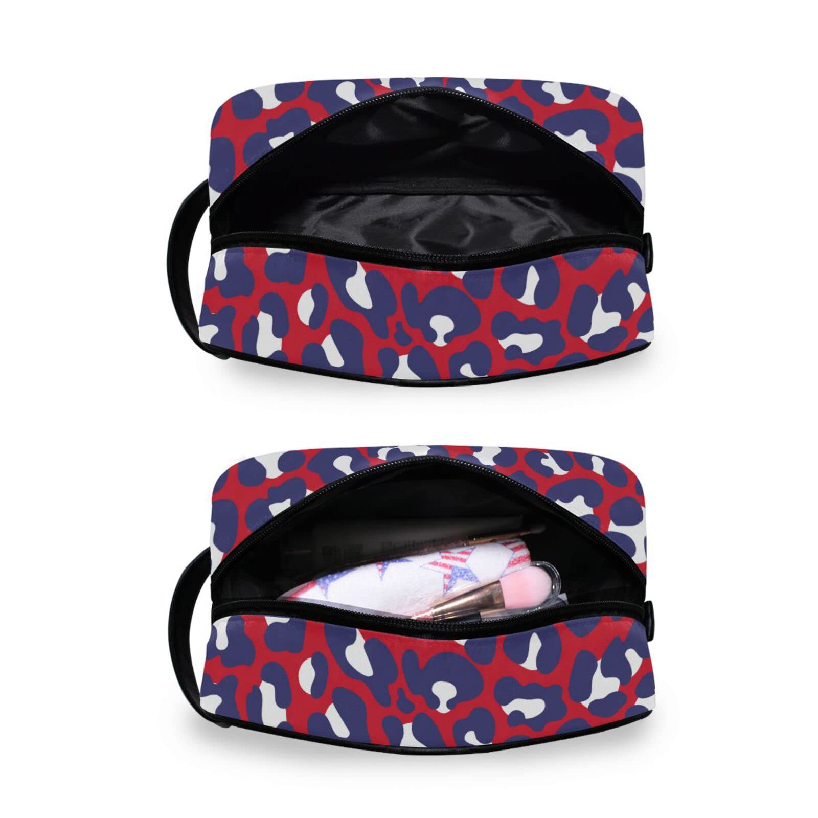 Funny Leopard Toiletry Bag - Portable Zippered Cosmetic Organizer for Travel, Gym & Camping