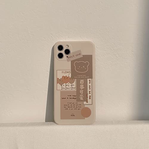 Cute Brown Bear Cartoon iPhone 13 Pro Max Case - Slim Soft Flexible TPU Protective Cover for Women & Girls | Shockproof Scratch-Resistant Phone Cover | Perfect Gift for Kids, Teens & Bear Lovers (Compatible with iPhone 13 Pro Max) - Great for School, Work & Everyday Use