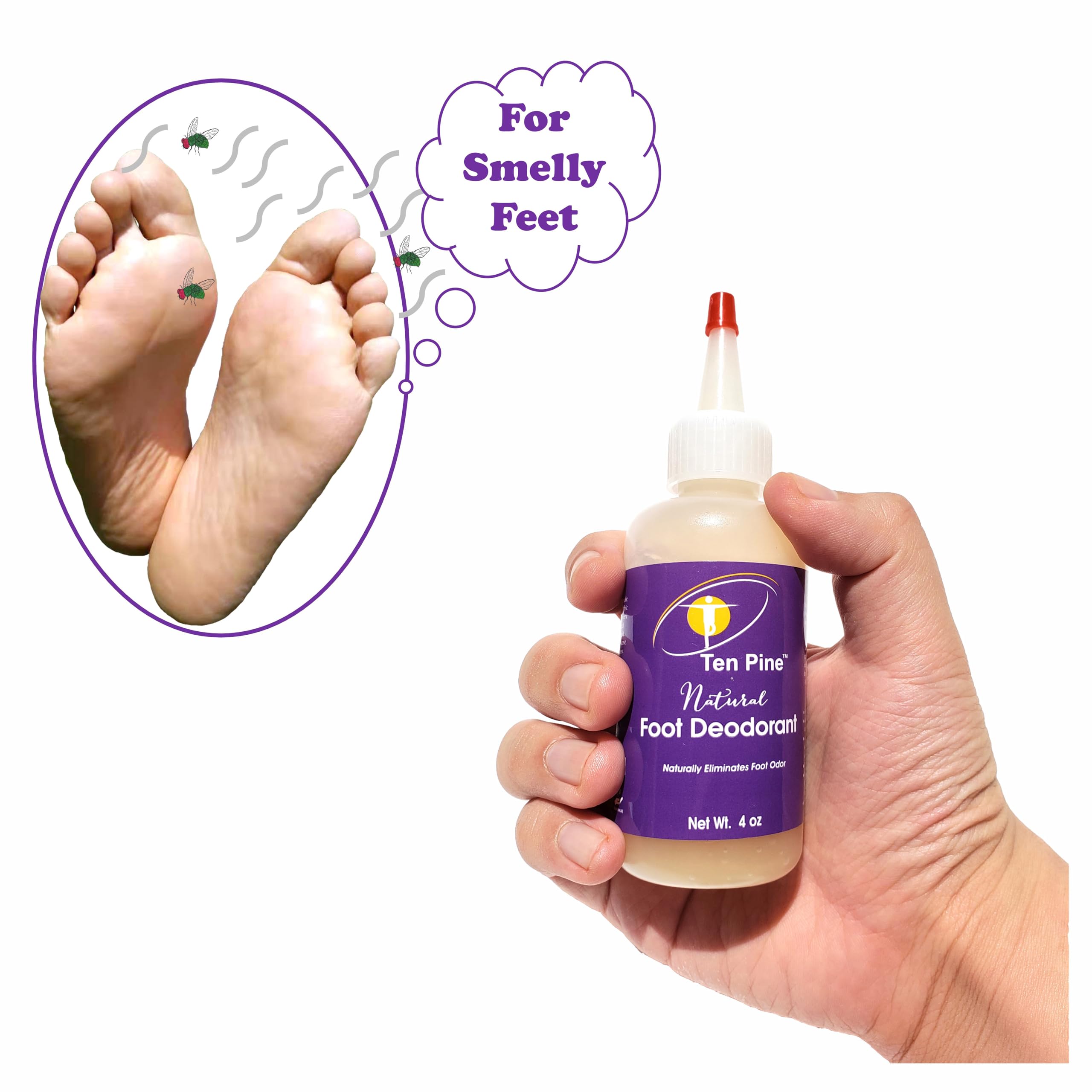 Natural Vegan Foot Deodorant Cream for Smelly Feet - Odor Control & Elimination | Non-Oily, Toxin-Free Formula | 4oz Travel Size | Perfect for Athletes, Hikers & Daily Foot Care