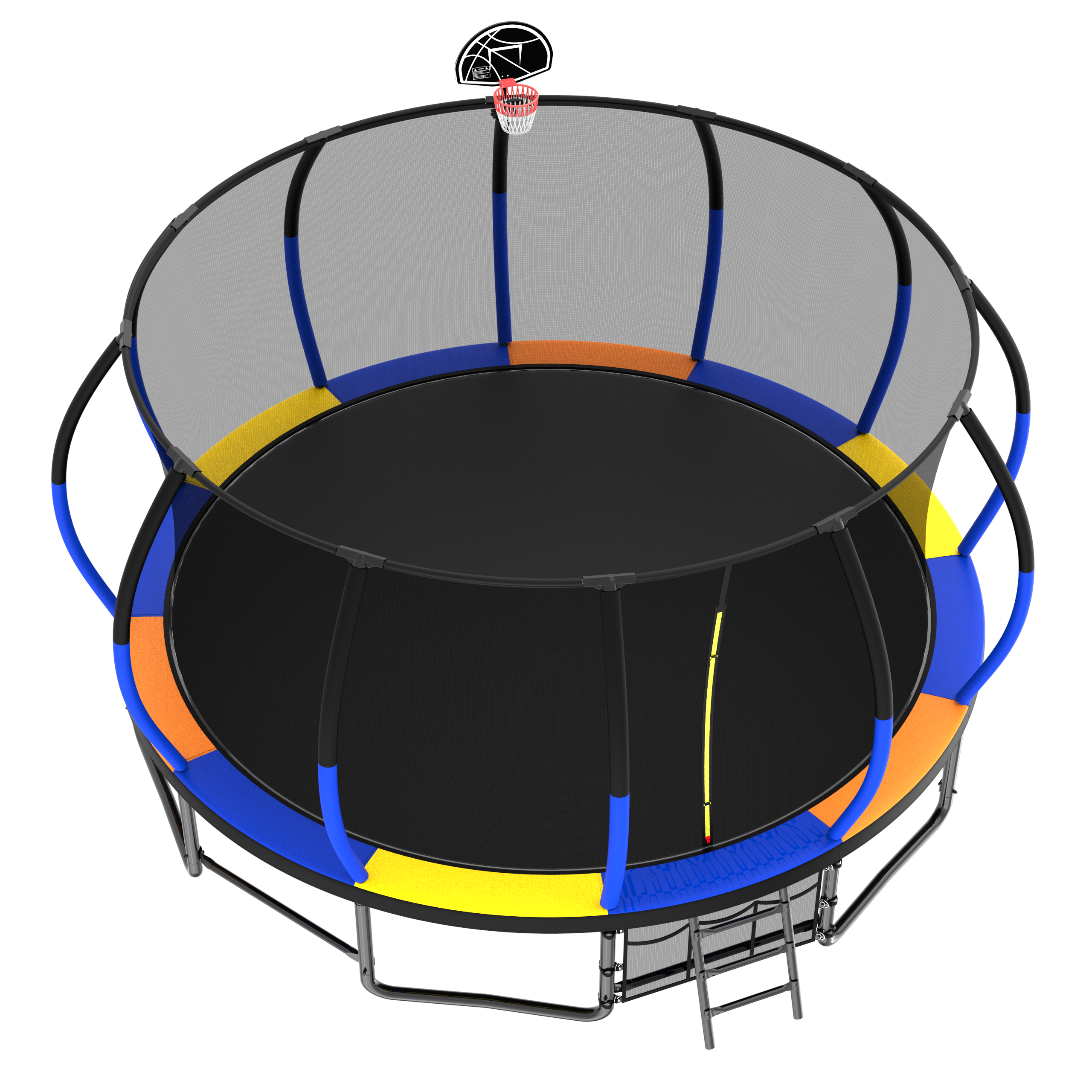 16FT Trampoline with Safety Enclosure - ASTM Approved Outdoor Trampoline for Kids with Ladder & Anti-Rust Coating | Perfect for Backyard Fun, Exercise, and Family Bonding