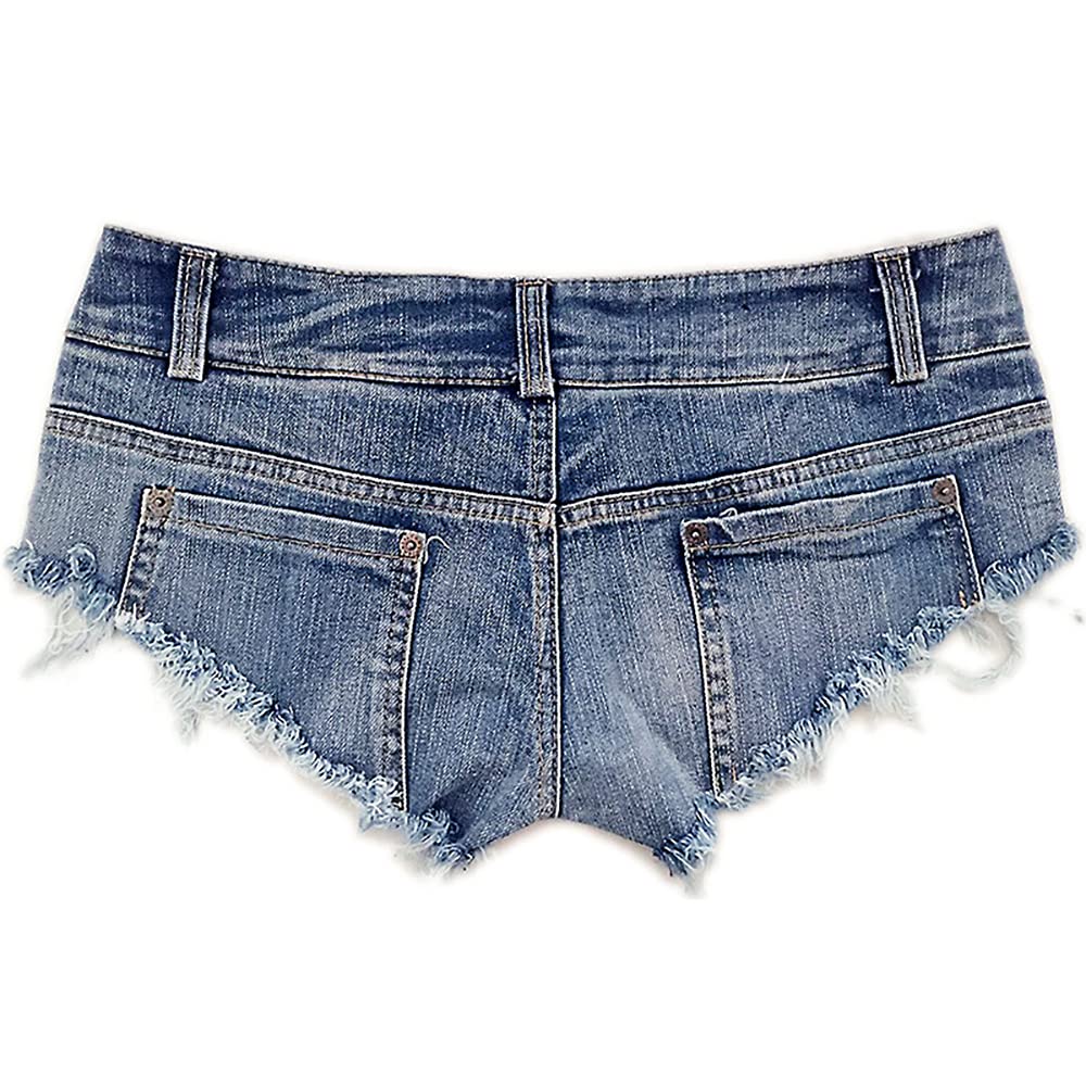 Women's Low Waist Ripped Denim Shorts - Sexy Booty Hot Pants for Summer, Beach, Party & Casual Wear