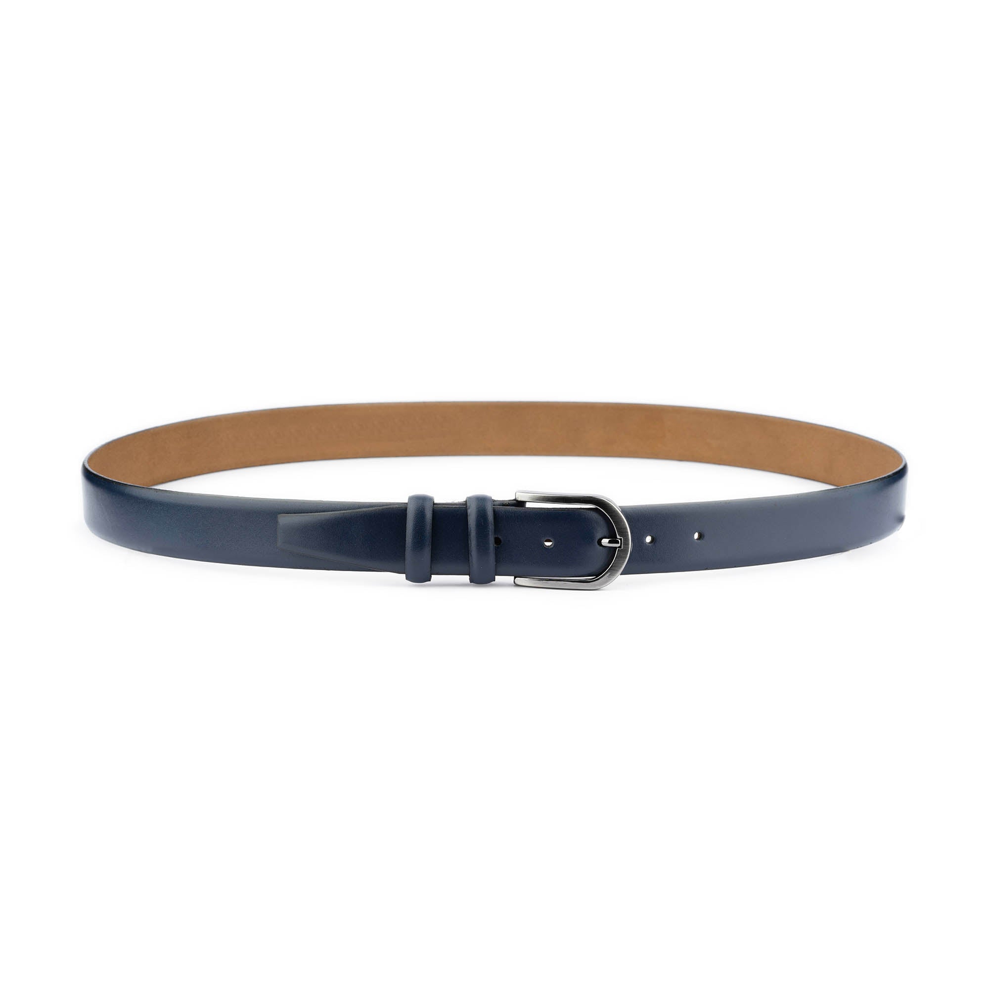 Premium Dark Blue Genuine Leather Dress Belt for Men - 3.5 cm Width - Formal & Business Attire Accessory - Perfect for Office, Weddings & Special Occasions