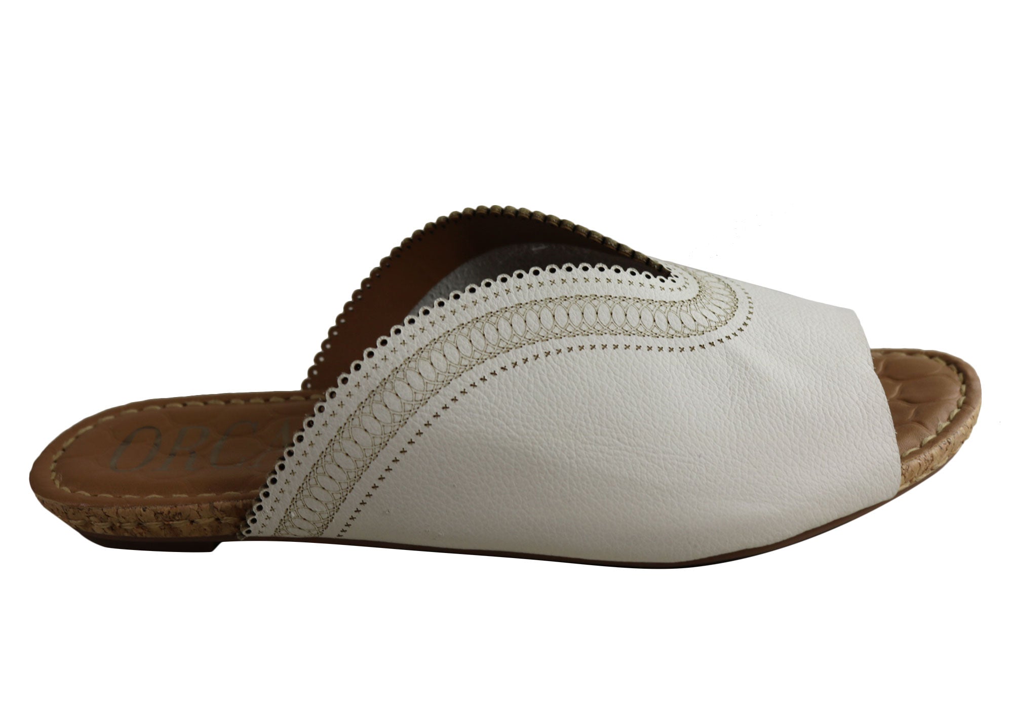 Orcade Monique Women's Comfort Leather Slides Sandals - Made in Brazil - Perfect for Beach, Poolside & Summer Casual Wear