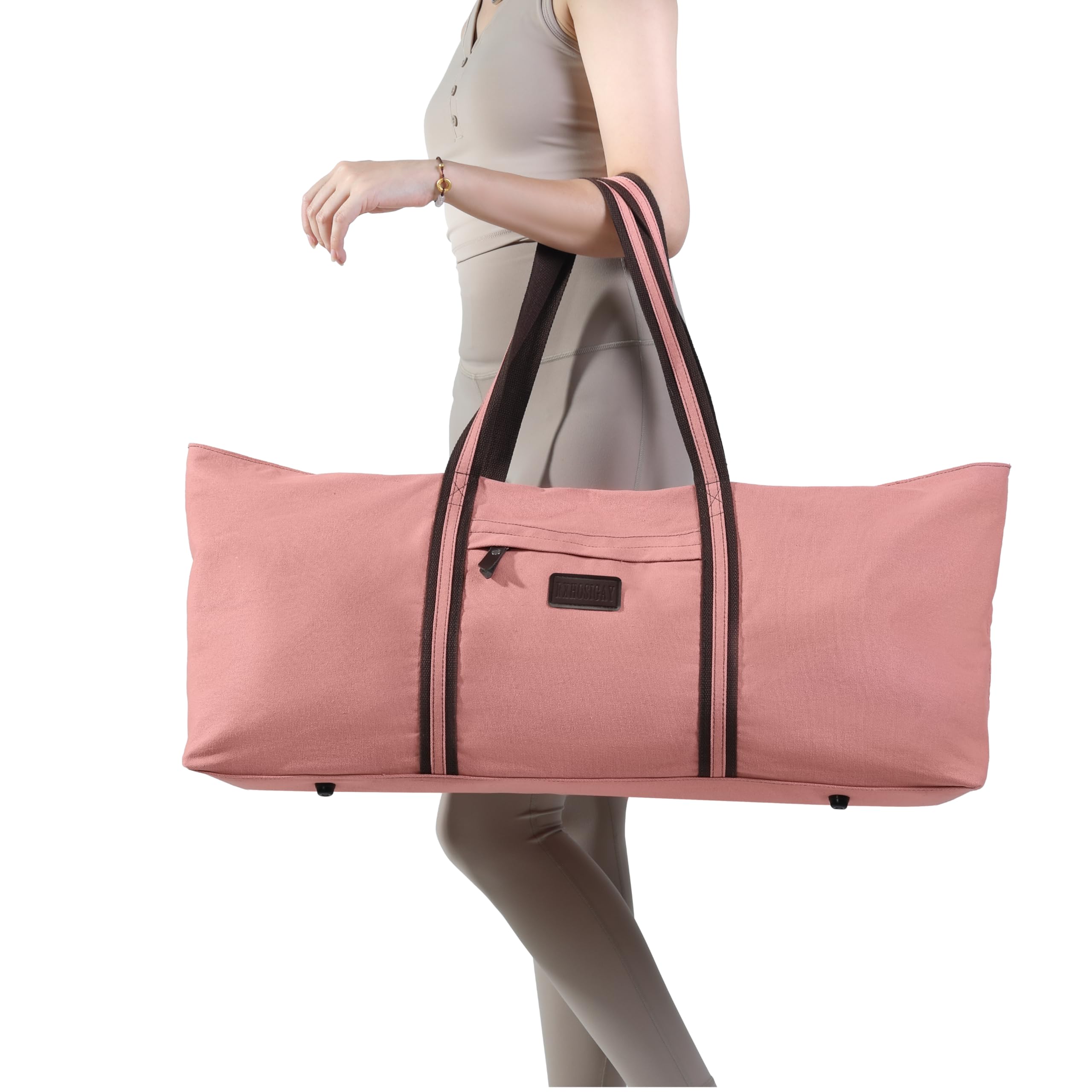 Extra Large Yoga Mat Tote Bag with Multi-Functional Storage Pockets - Full-Zip Gym Bag for Pilates, Sports & Yoga - Perfect for Gym, Travel & Workout Storage