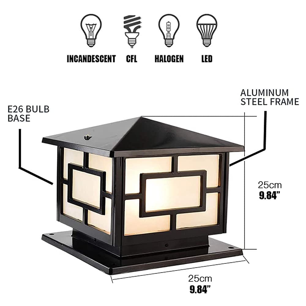 Waterproof Aluminum Pillar Lights Outdoor - IP65 Rustproof for Fence & Landscape
