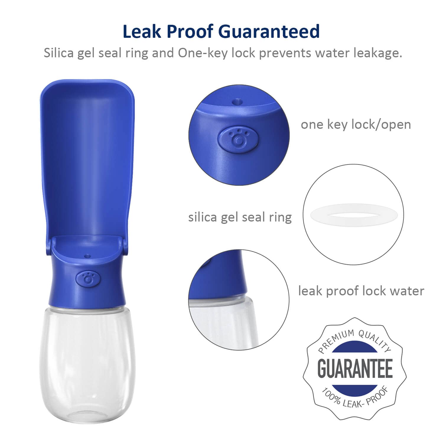 WePet 12oz Foldable Portable Dog Water Bottle with Drinking Feeder - BPA Free, Leak Proof & High-Temperature Resistant Pet Water Dispenser for Outdoor Walking, Hiking, Travel - Perfect for Active Dogs on the Go