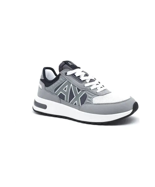 Armani Exchange Grey Sneakers for Men - Comfortable Casual Running Shoes for Walking, Gym & Everyday Wear