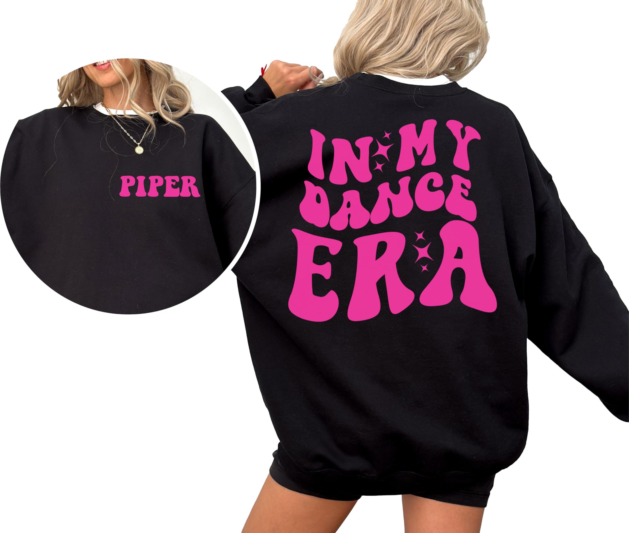 Custom Name Dance Sweatshirt for Girls & Women - Youth Size S - Perfect for Dance Classes, Recitals & Team Events