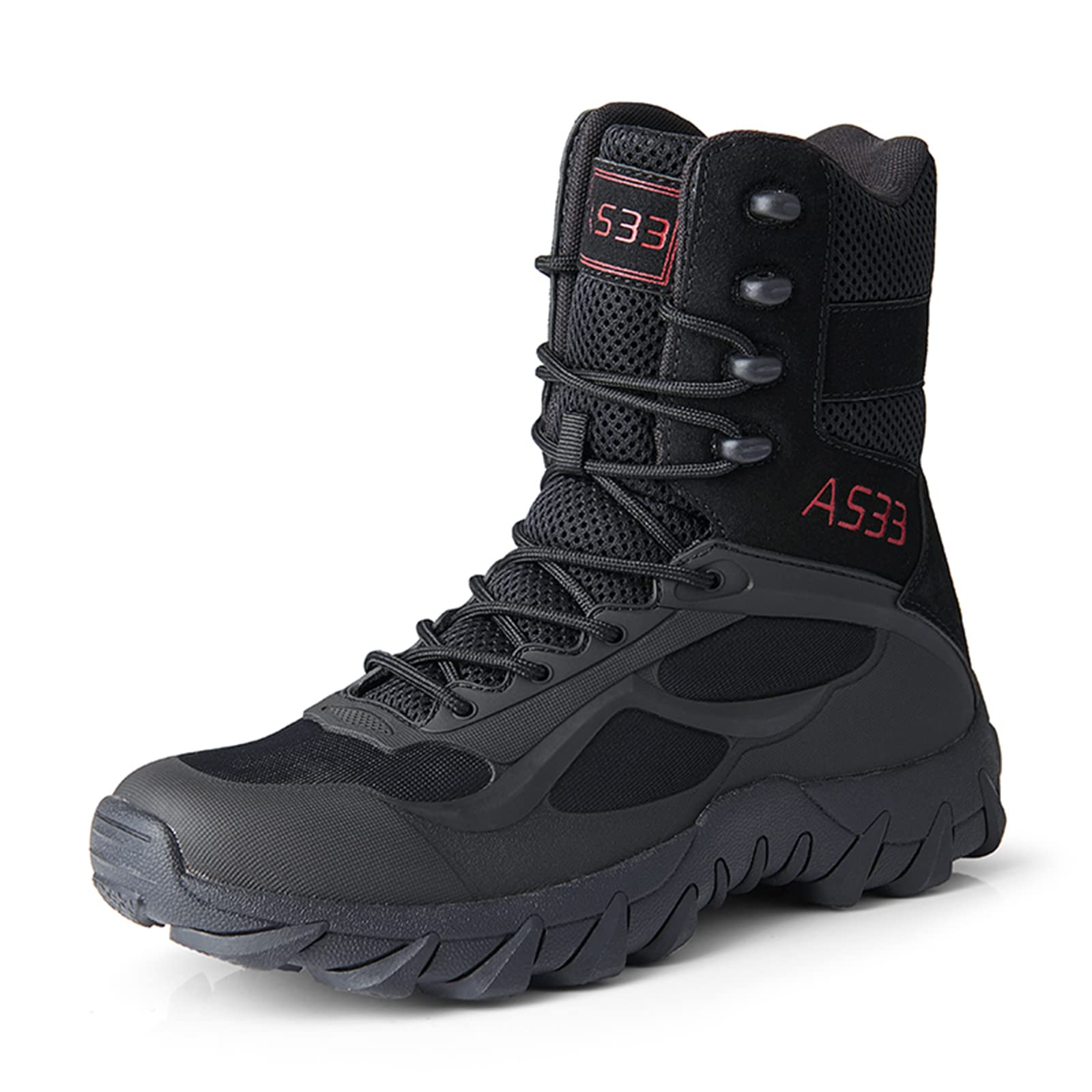 Men's High Top Breathable Tactical Boots - Lightweight Hiking Shoes for Outdoor Training & Military Use | Durable, Wear-Resistant & Comfortable for Hiking, Camping & Work