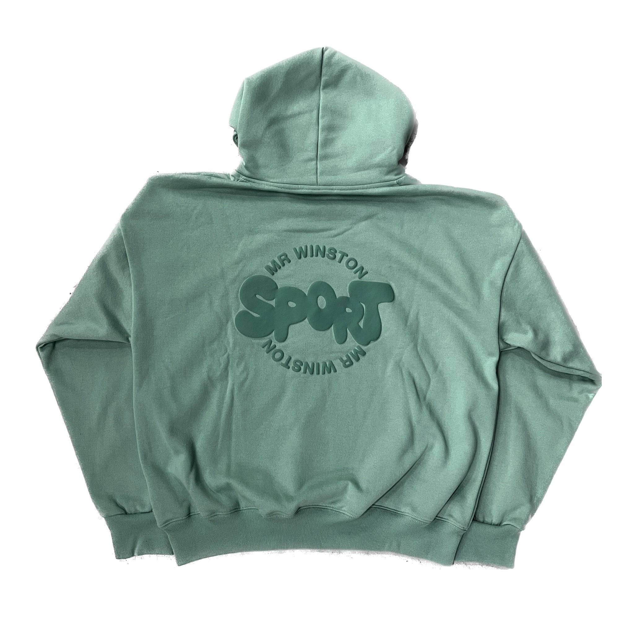 Mr Winston Puff Hoodie - Sage Sea Green Oversized Cozy Fleece Jacket for Women | Perfect for Winter Outdoor Activities & Casual Streetwear Fashion