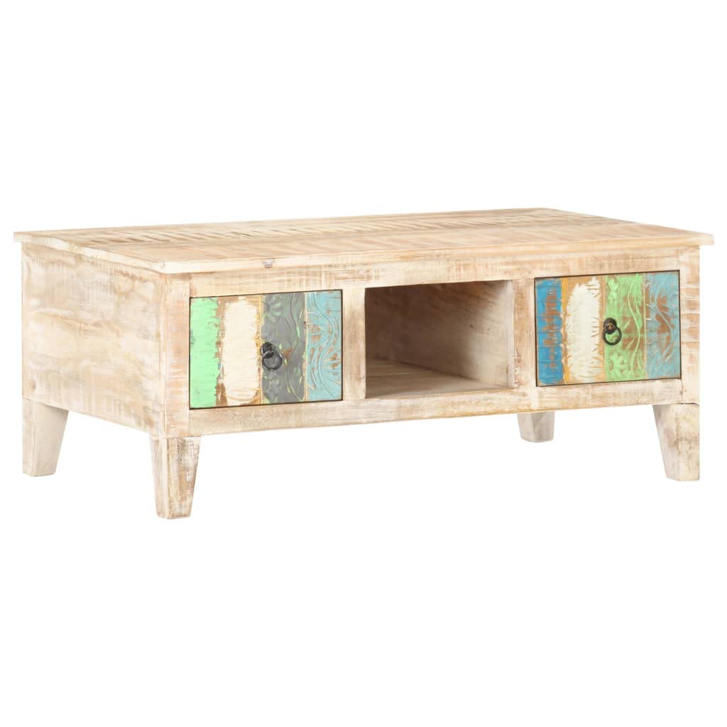 Square Coffee Table with Storage - 39.4