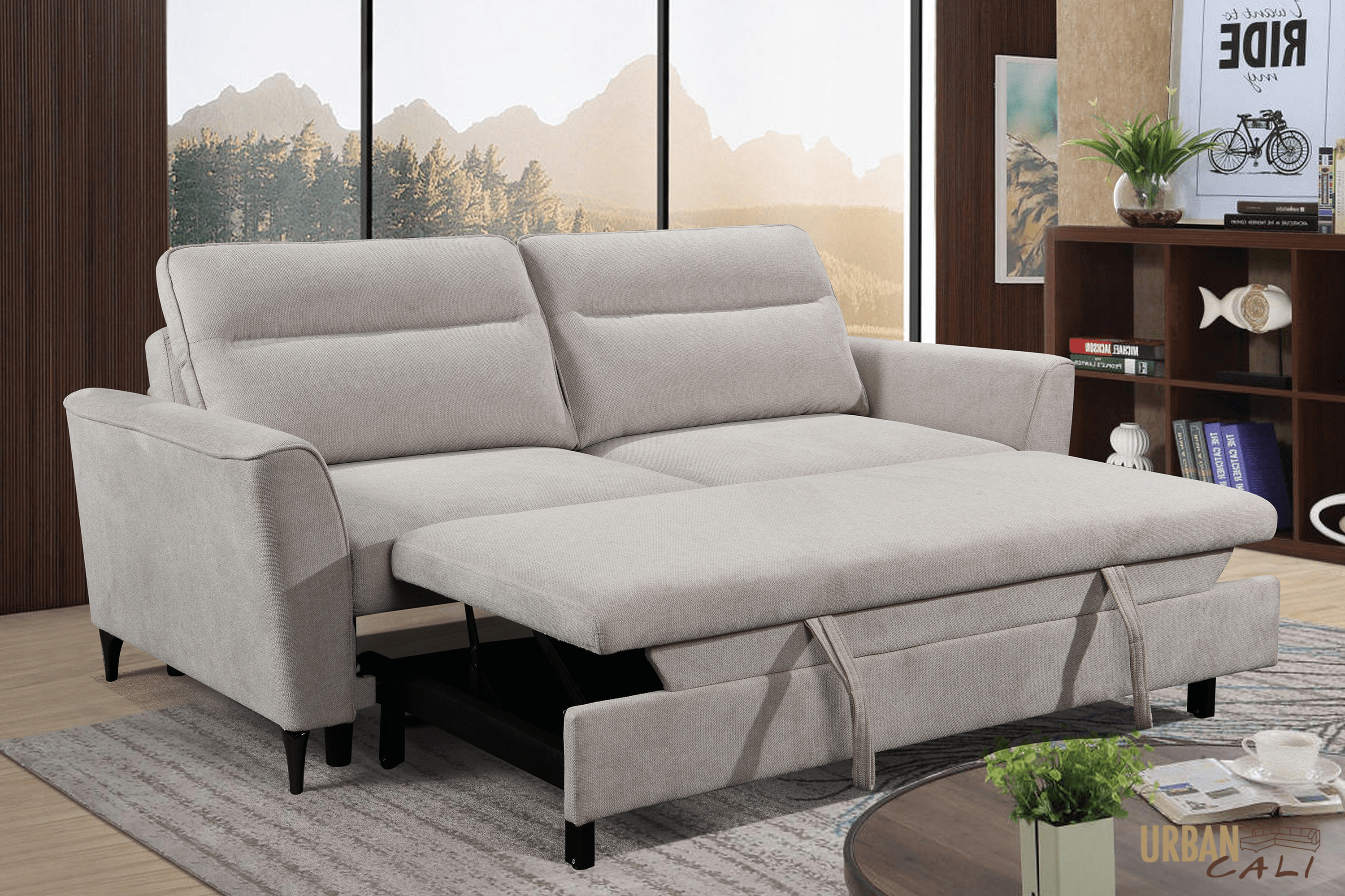 Andara Beige San Jose Sleeper Sofa Bed - Convertible 3-in-1 Sofa, Loveseat & Bed for Small Spaces - Perfect for Apartments, Guest Rooms & Home Offices