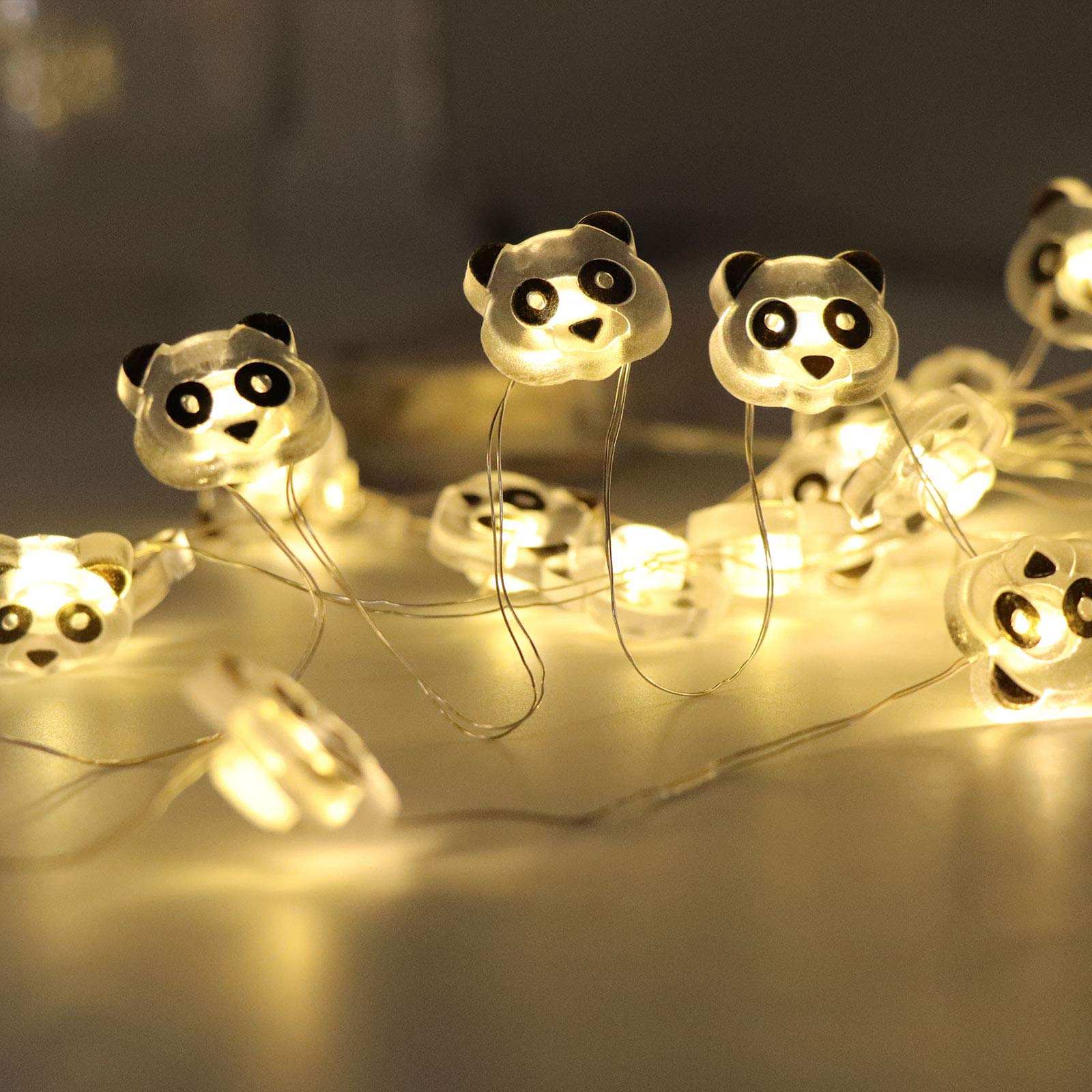 Panda LED String Lights 10ft - Battery Operated for Bedroom & Outdoor Decor