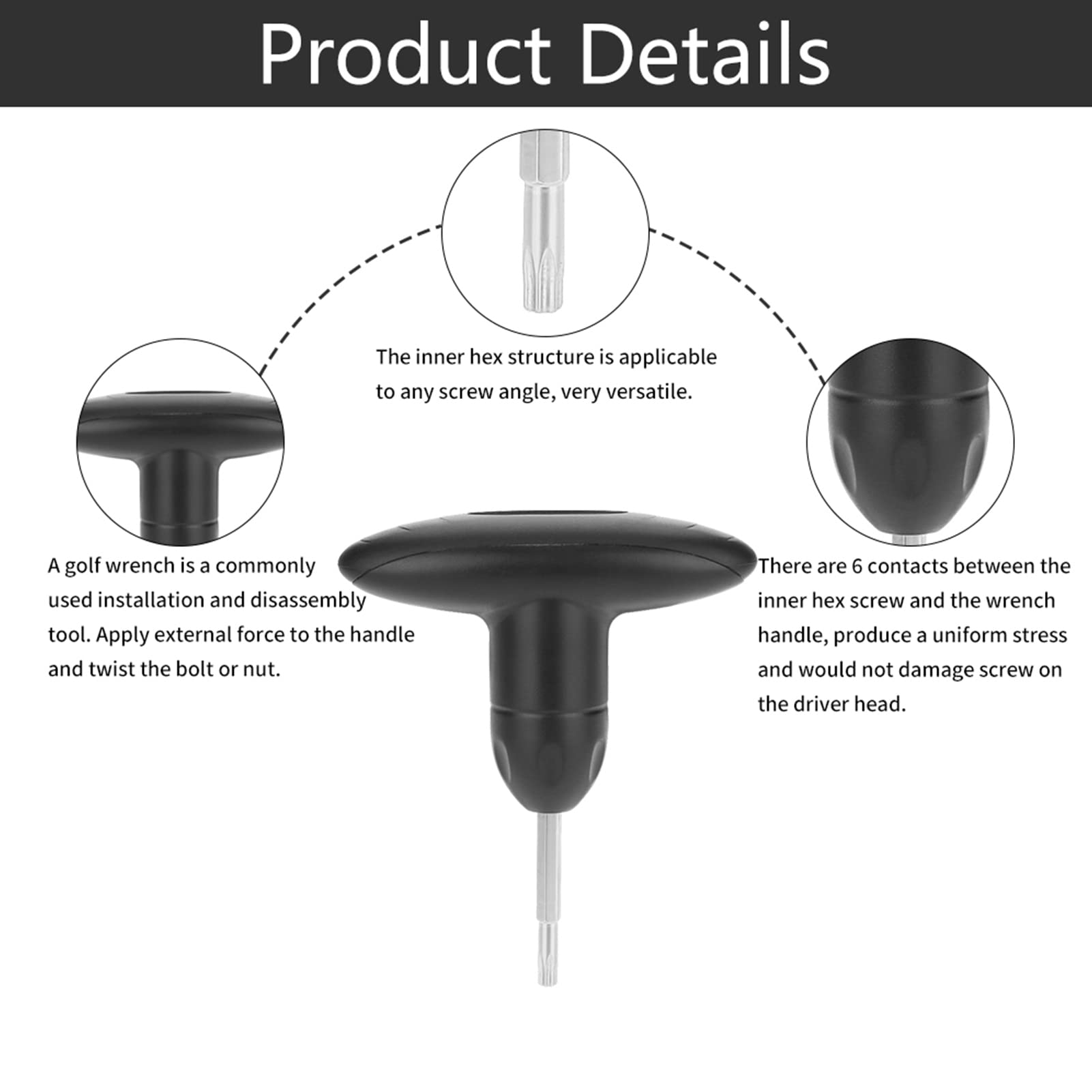 Zerone Golf Screwdriver Tool - Lightweight Golf Wrench for Driver Shaft Adapter Adjustment | Torque Wrench Replacement | Perfect for Golf Club Repair & Maintenance at Home or On the Course