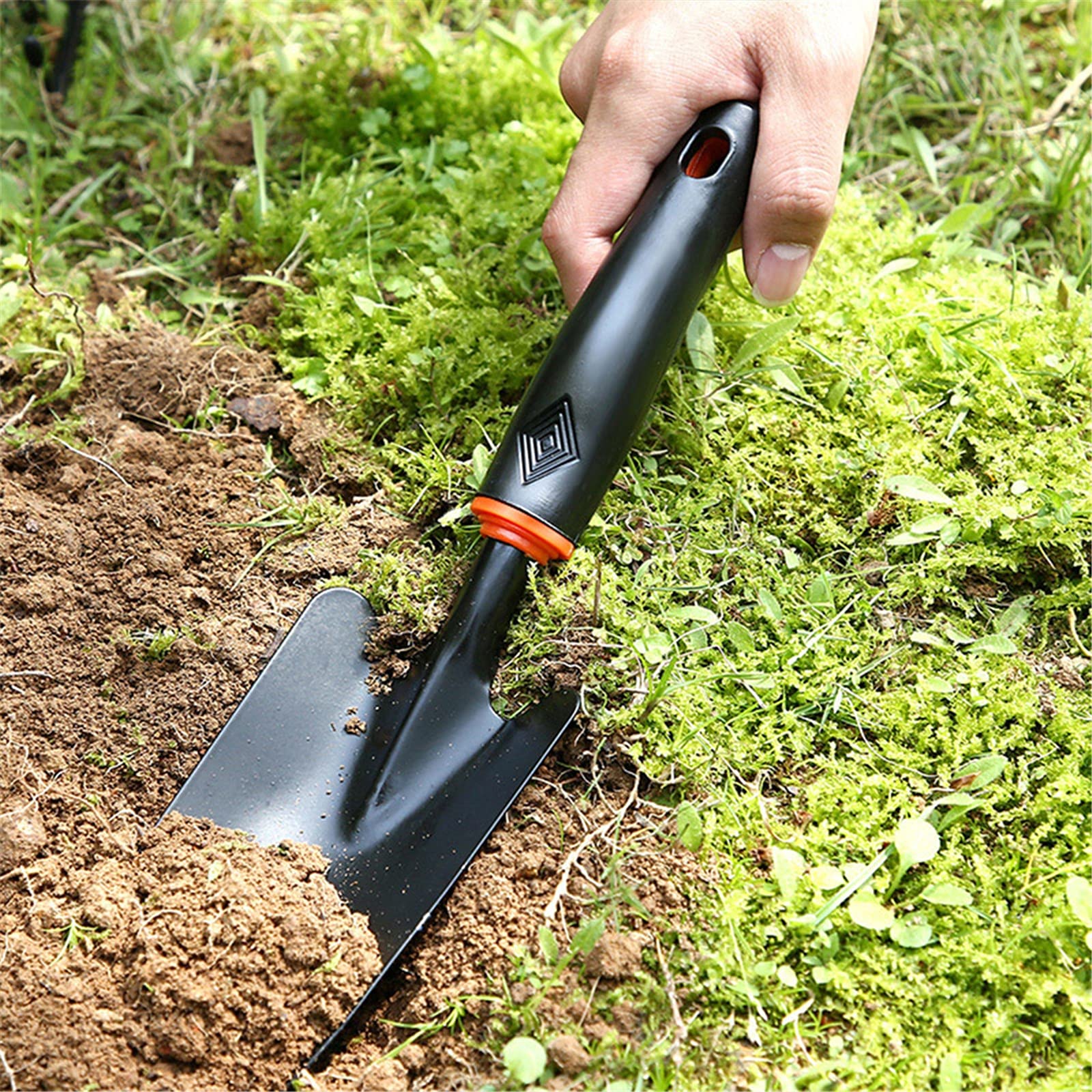 4-Piece Mini Garden Tool Set - Stainless Steel Shovel, Hoe, Rake with Comfortable Rubber Handle - Perfect for Indoor Plants, Small Gardens & Balcony Gardening
